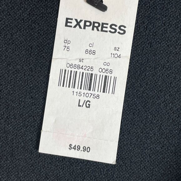 NEW Express Womens Large Black Deep V Neck Puff Sleeve Bodysuit Textured Top - Picture 4 of 10